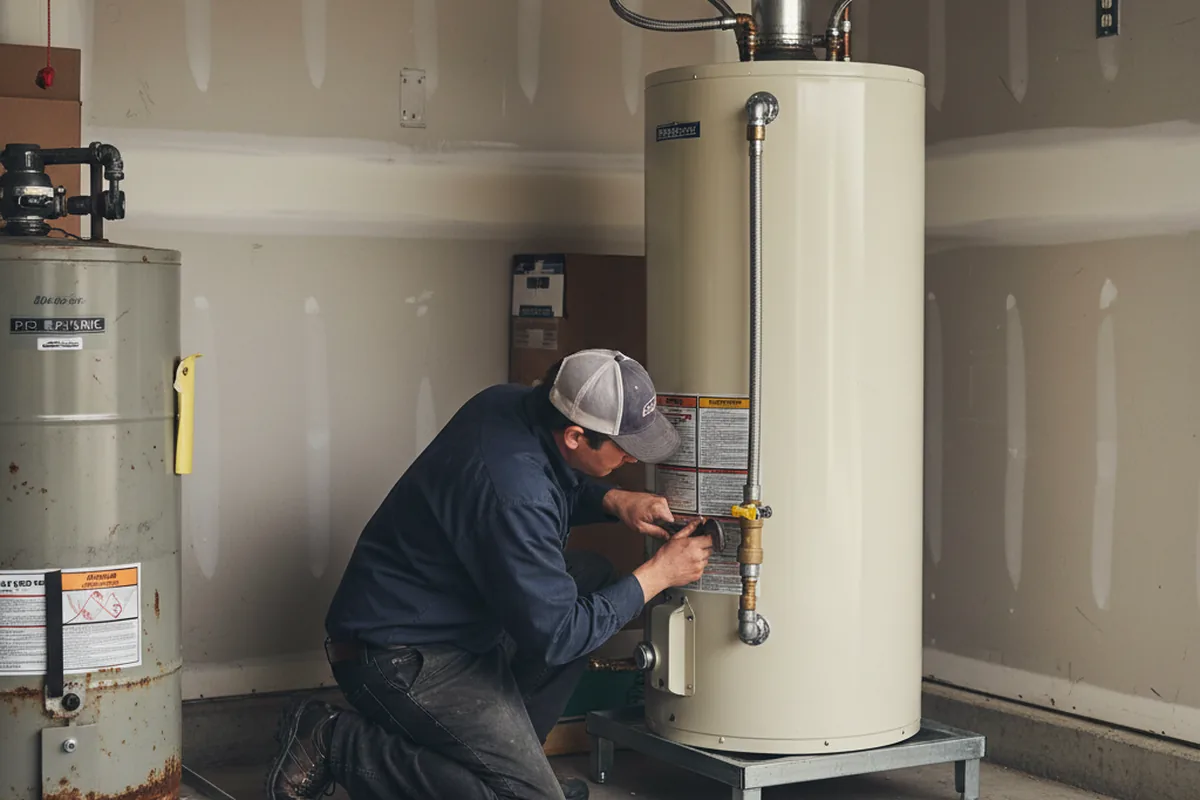 Water heater and shutoff valve replacement in Irving