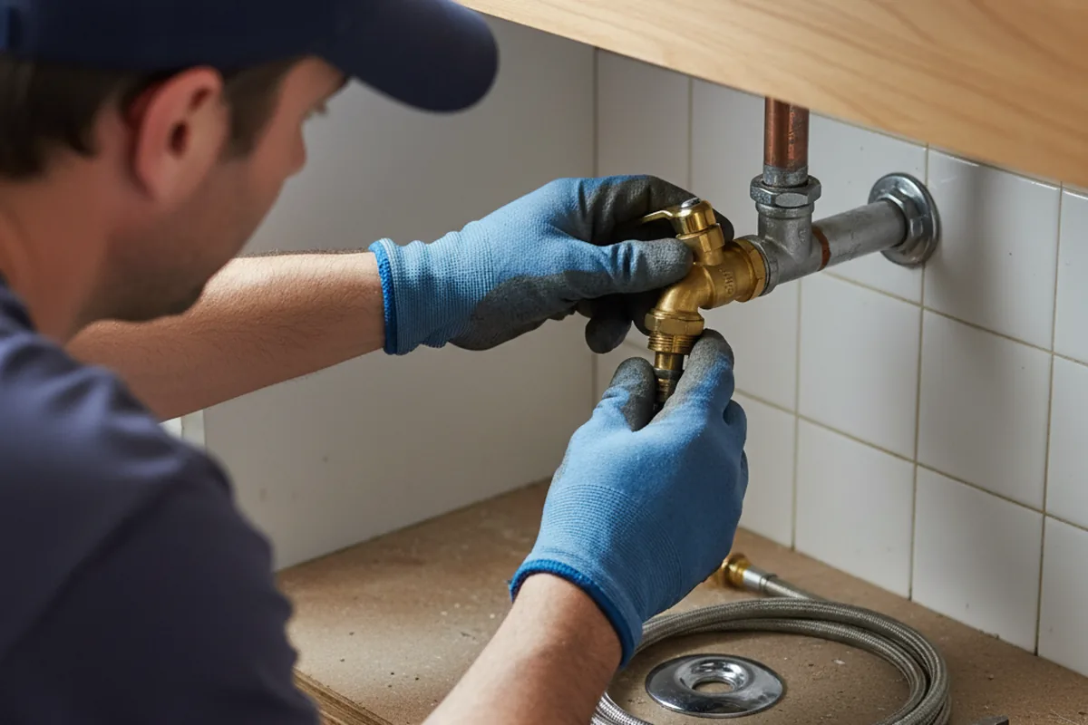 Shutoff valve and fitting work during Well Pump Repair in Irving